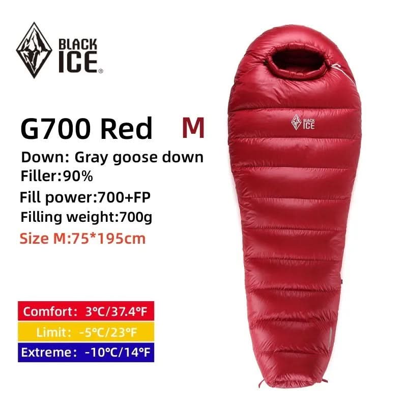 BLACK ICE G400/700/1000 Mummy Single Goose Down Sleeping Bag