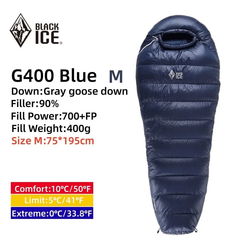 BLACK ICE G400/700/1000 Mummy Single Goose Down Sleeping Bag