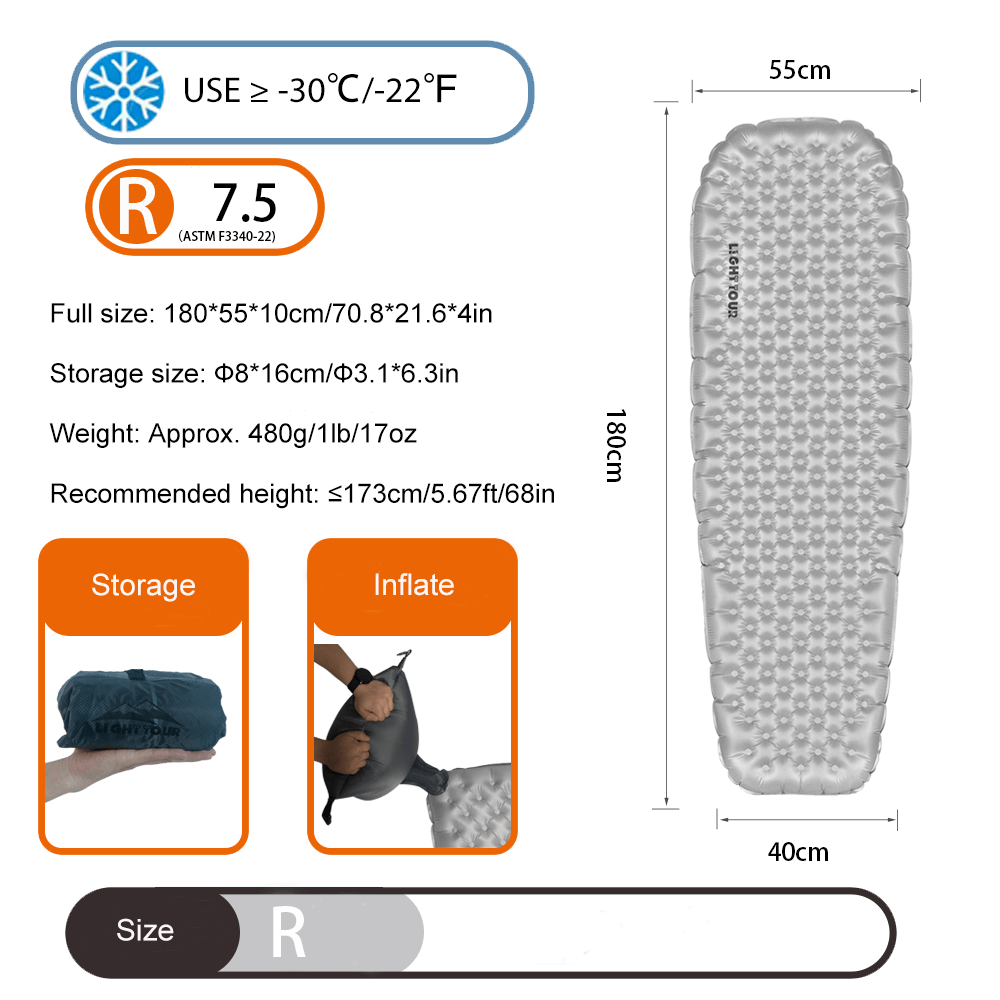 Colchoneta para dormir Light Tour R7.5 20D