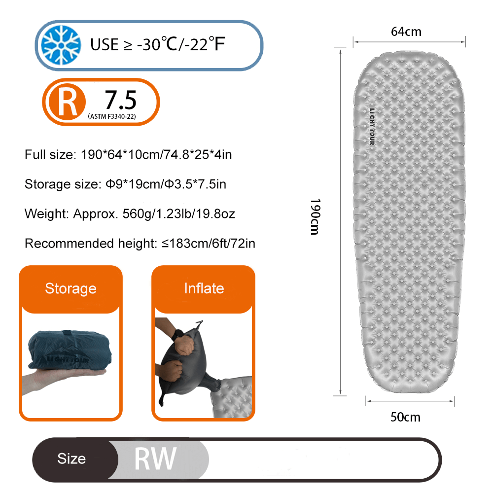 Colchoneta para dormir Light Tour R7.5 20D