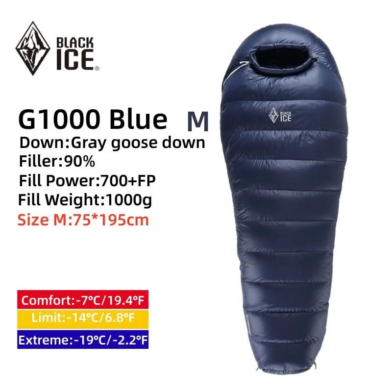 BLACK ICE G400/700/1000 Mummy Single Goose Down Sleeping Bag