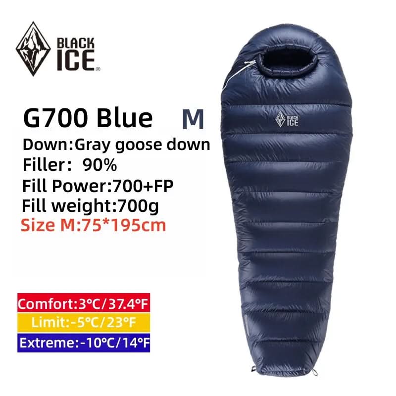 BLACK ICE G400/700/1000 Mummy Single Goose Down Sleeping Bag