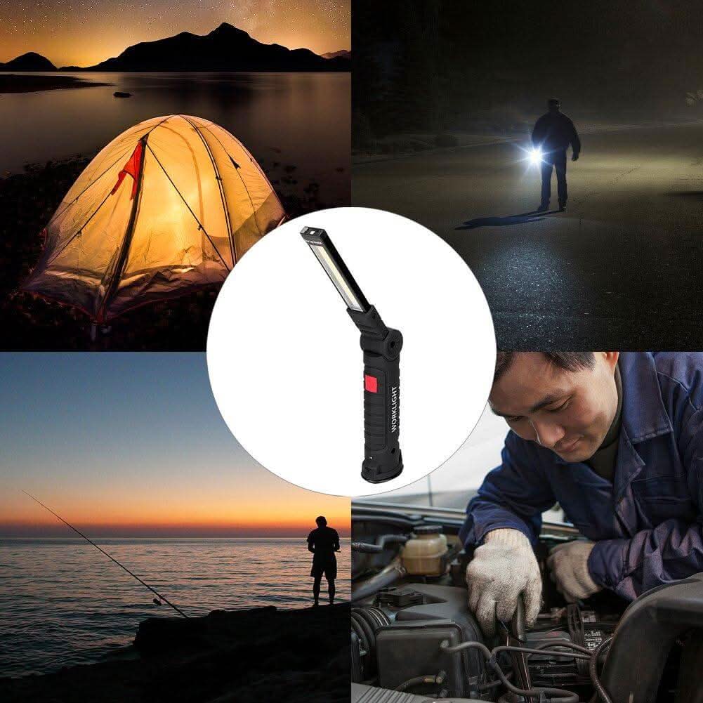 5 Modes and Magnetic Base 360 Degree Rotate LED Work Light (2 Pack, 27x4.5cm)