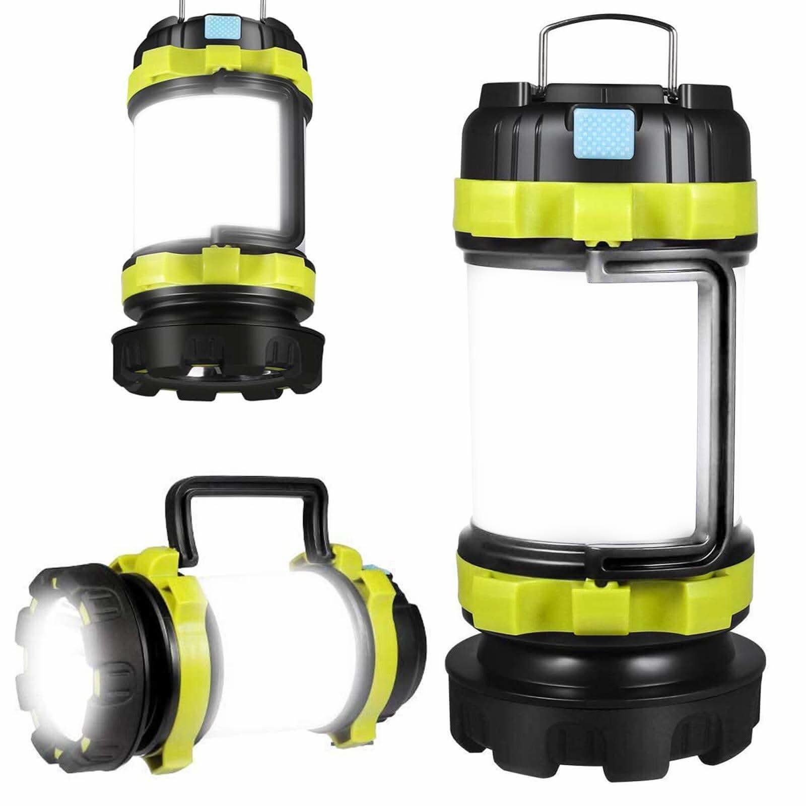 Linterna de campamento LED USB con 800 lúmenes, 4 modos, resistente al agua IPX45