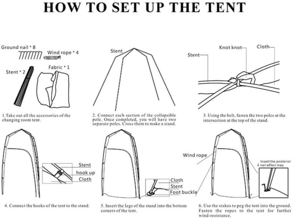 6FT Quick Set Up Privacy Tent