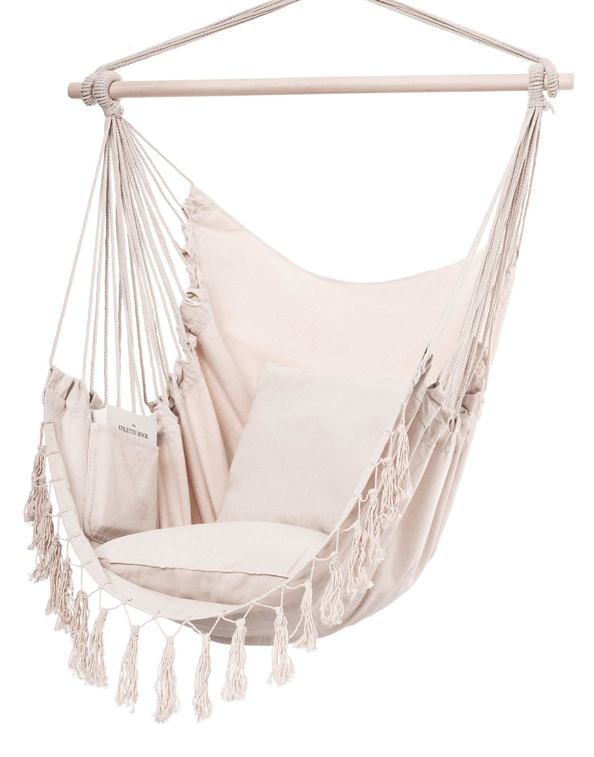 Silla hamaca con capacidad máxima de 330 libras y 2 cojines