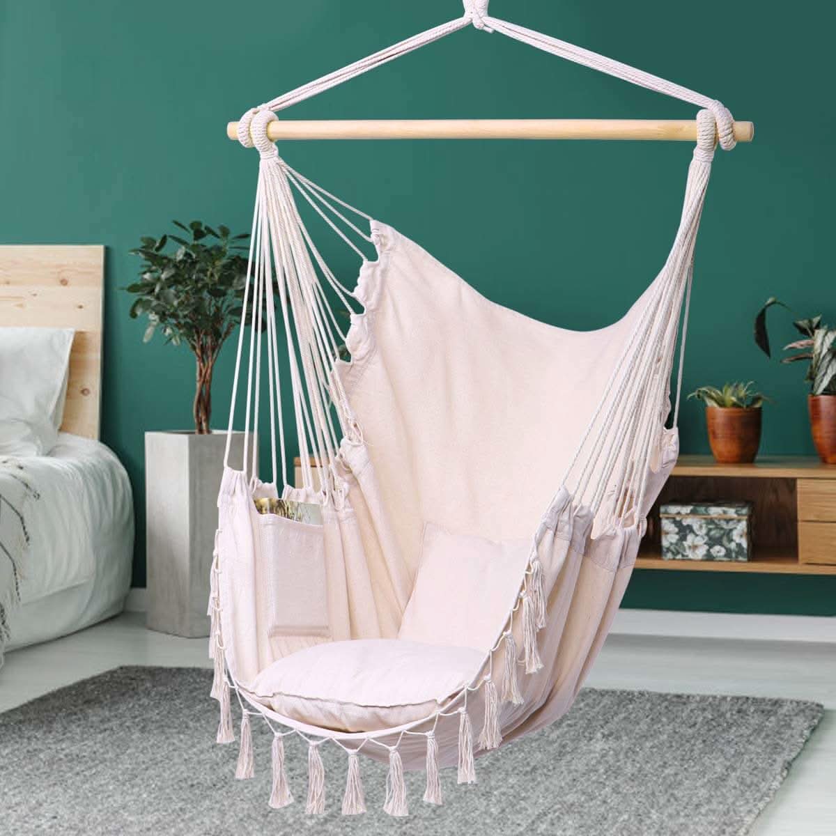 Hammock Chair Max 330 Lbs with 2 Cushions