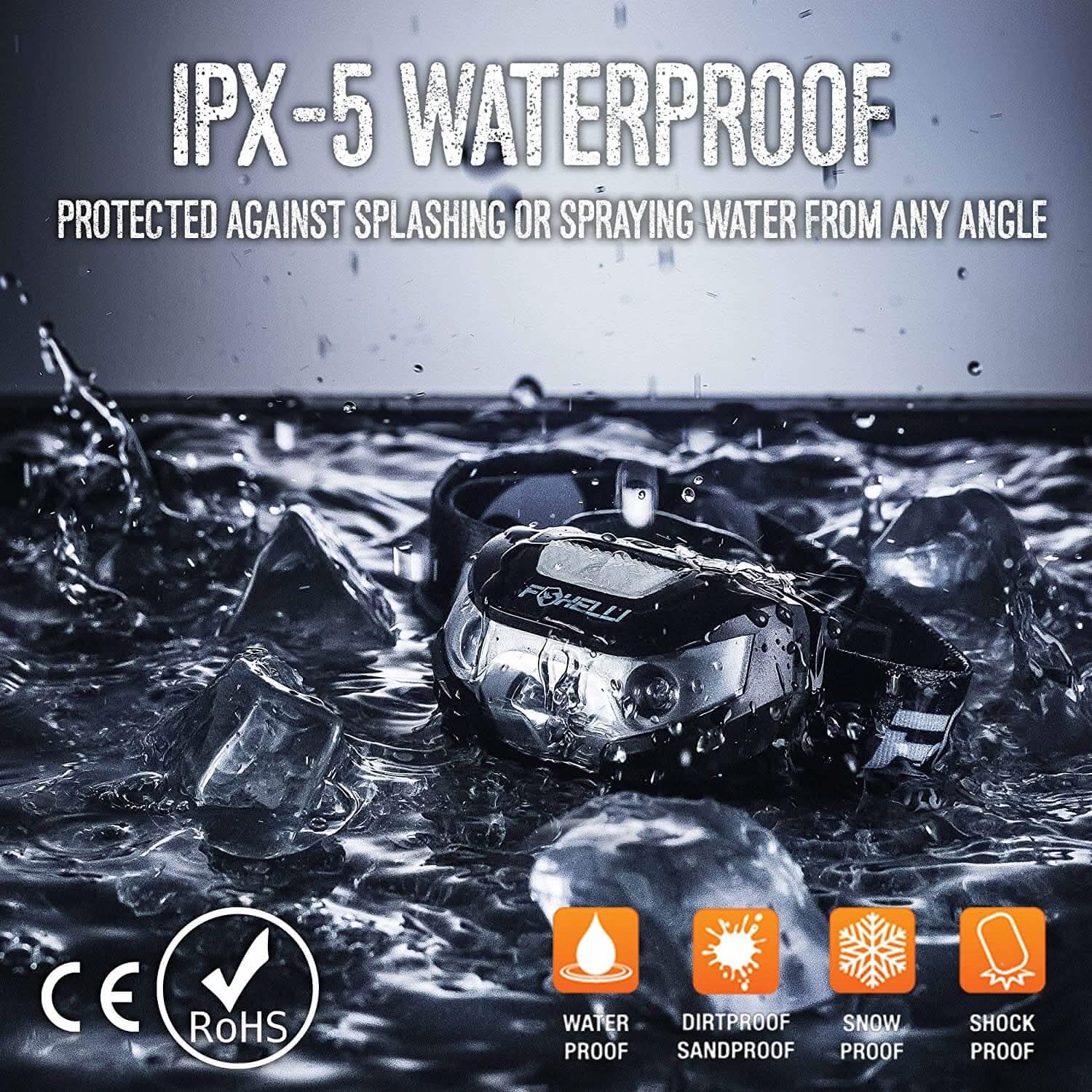 Linterna frontal recargable por USB