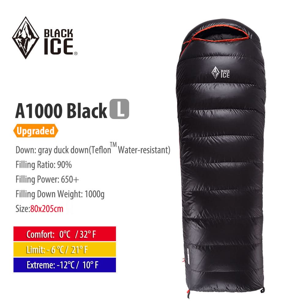 Black ice A-series Envelope Mummy Sleeping Bag