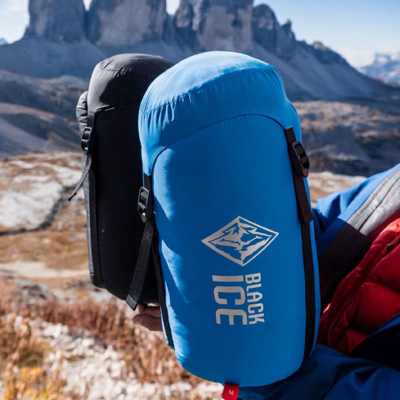 Saco de dormir momia de plumón de pato gris al 90 % de la serie B de Black Ice