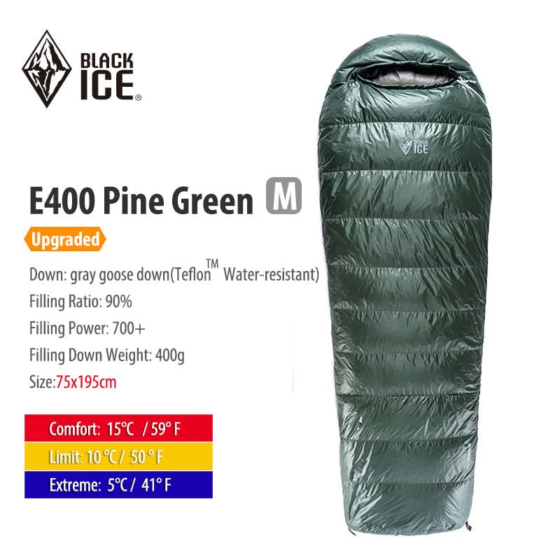 Black ice E Series Envelope Goose Down Sleeping Bag