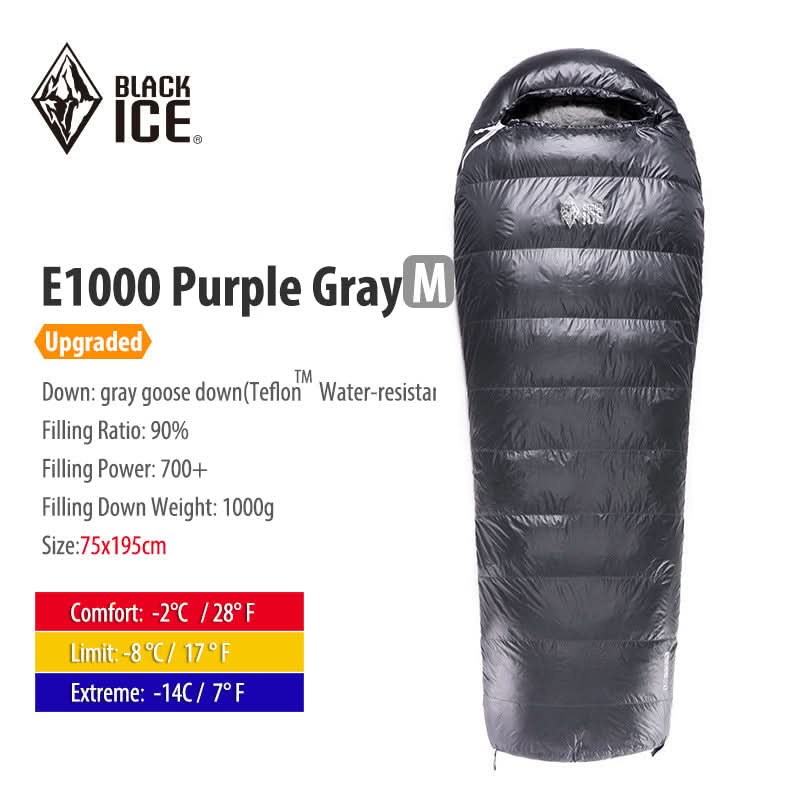 Black ice E Series Envelope Goose Down Sleeping Bag