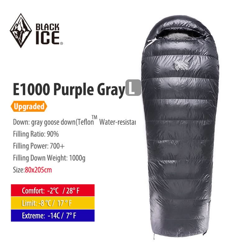 Black ice E Series Envelope Goose Down Sleeping Bag