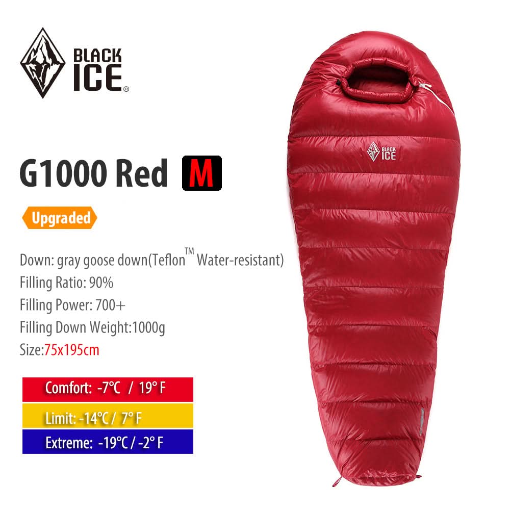 BLACK ICE G400/700/1000 Mummy Single Goose Down Sleeping Bag