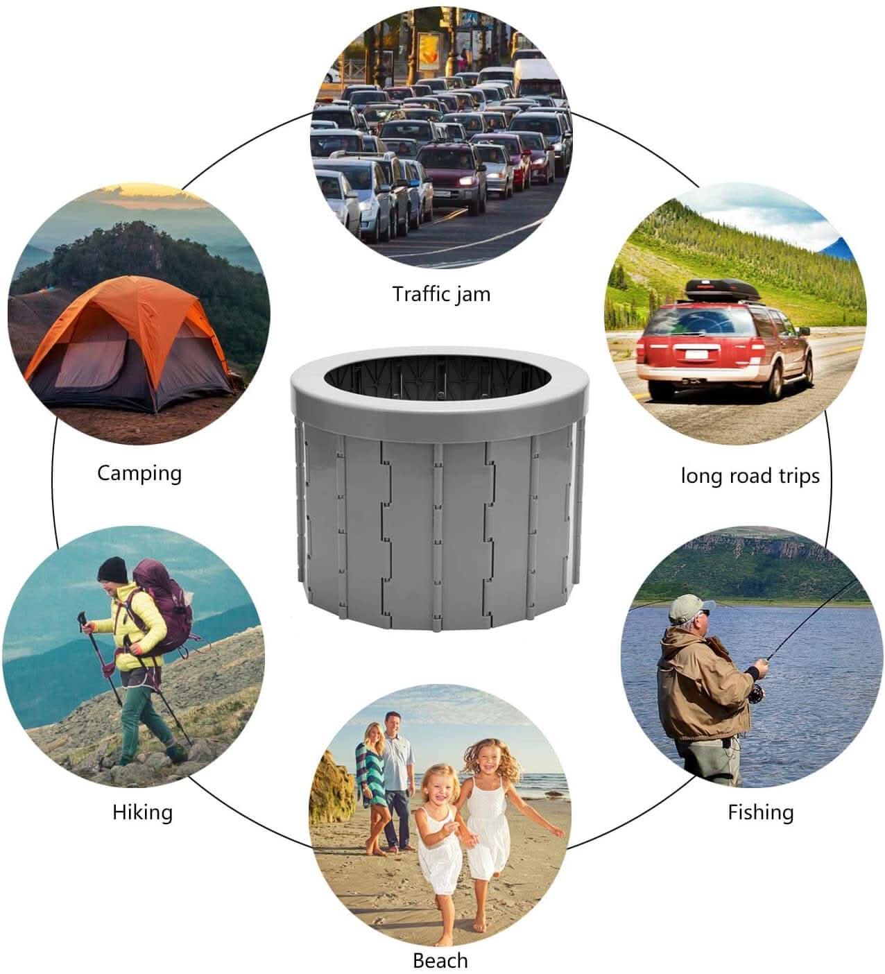 Portable Toilet Seat (Gray)