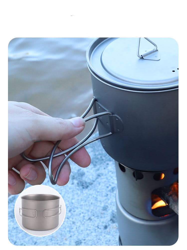 Titanium Portable Firewood Stove Set