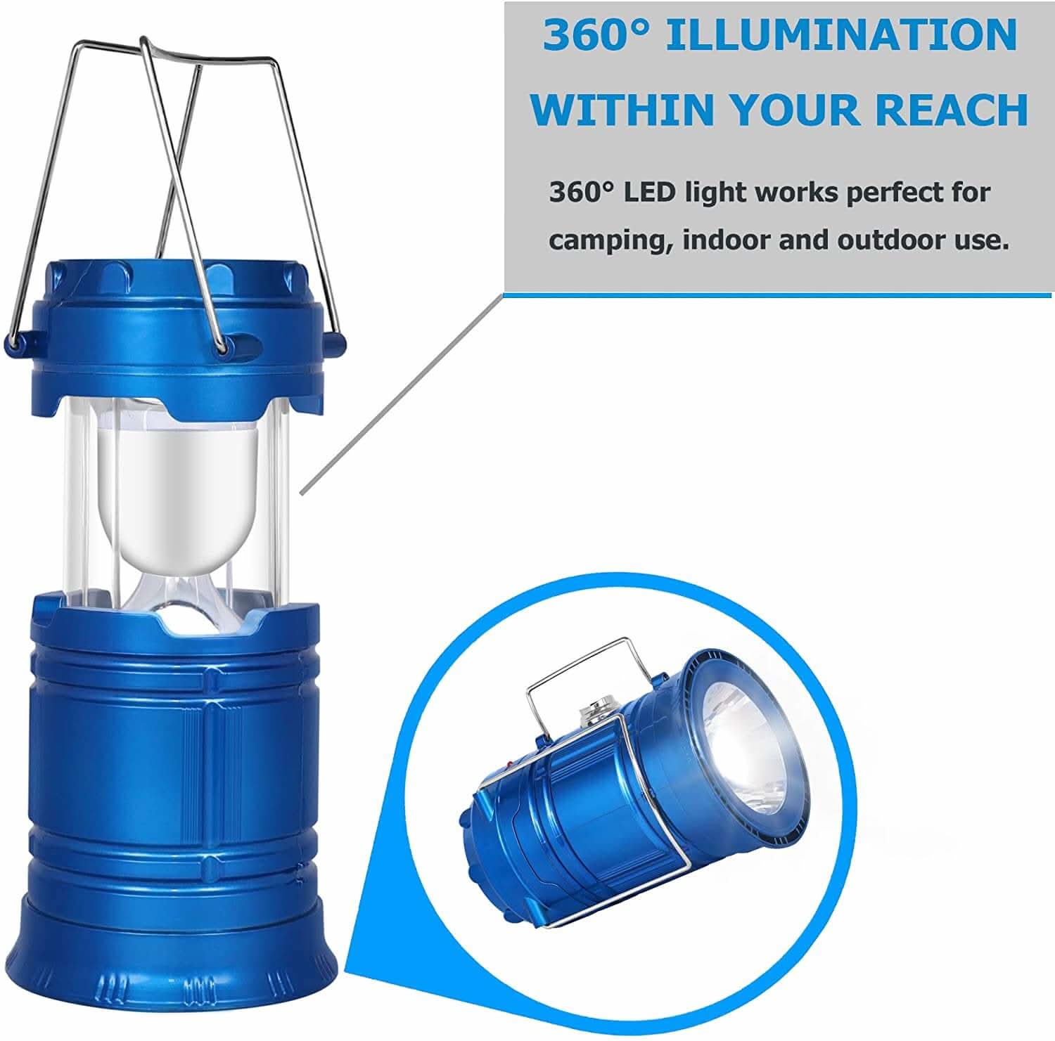 Super Bright Portable LED Camping Lanterns, Solar and Rechargeable