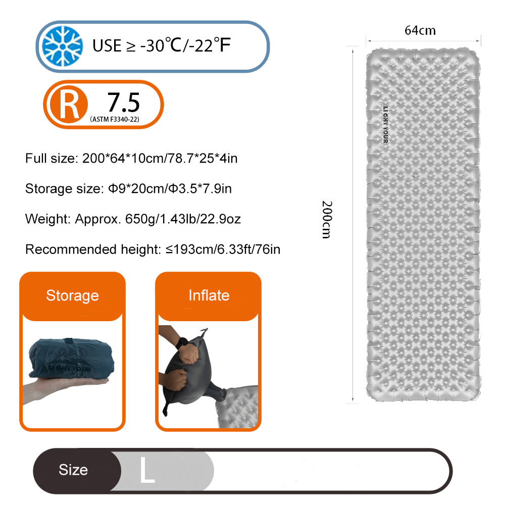 Colchoneta para dormir Light Tour R7.5 20D