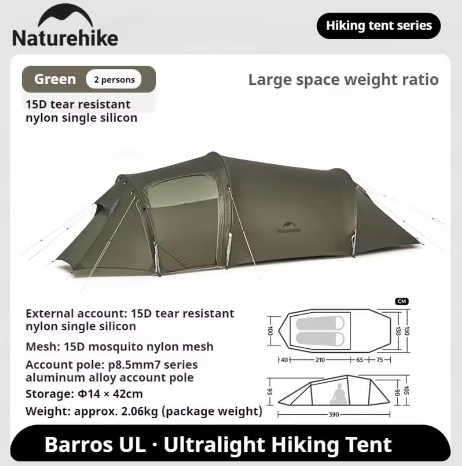 naturehike opalus 2 person tent Naturehike Opalus 2/3 Tunnel UL Tent – Camperlists