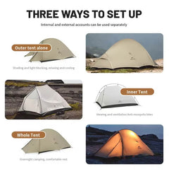 Naturehike Cloud Up Pro Kampeertent voor 1 persoon, licht, eenvoudige montage, winddicht, waterdicht, voor reizen in de open lucht en trekking Naturehike Cloud Up Pro Kampeertent voor 1 persoon, licht, eenvoudige montage, winddicht, waterdicht, voor reizen in de open lucht en trekking