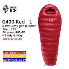 BLACK ICE G400/700/1000 Mummy Single Goose Down Sleeping Bag