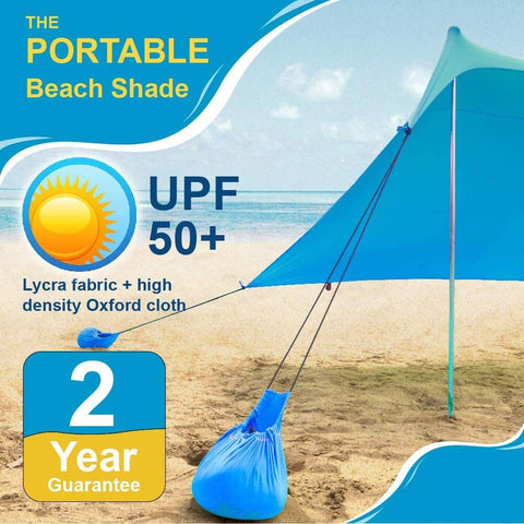 Image of Portable Beach Canopy Sun Shelter - 7.6’ x 7.2’