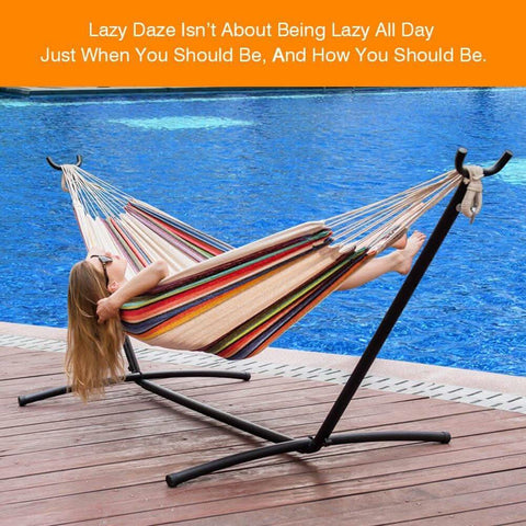 Image of Hammock Stand with 9FT Space Saving Steel Stand, 450 Pounds Capacity