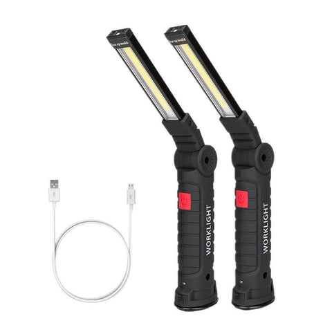 Image of 5 Modes and Magnetic Base 360 Degree Rotate LED Work Light (2 Pack, 27x4.5cm)