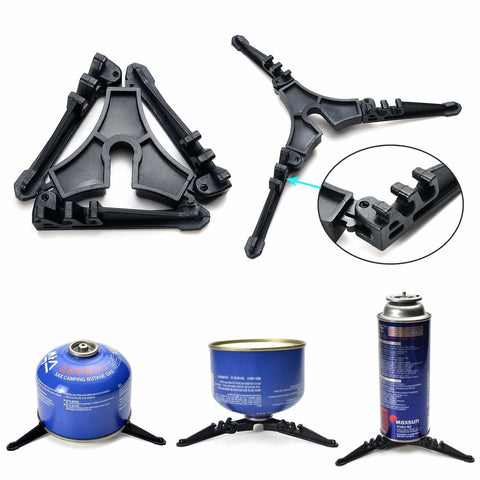 Image of Camping Cookware Stove Carabiner Canister Stand Tripod and Stainless Steel Cup, Tank Bracket, Fork Spoon Kit(DS101)