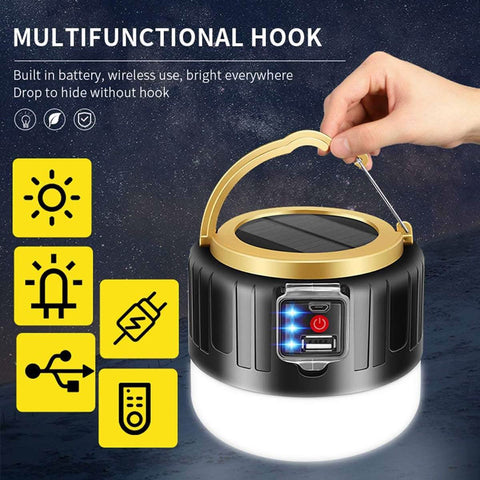 Image of LED USB Rechargeable Solar Camping Light