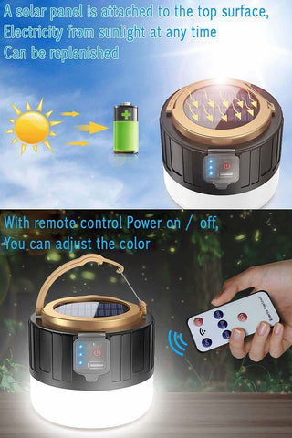 Image of LED USB Rechargeable Solar Camping Light