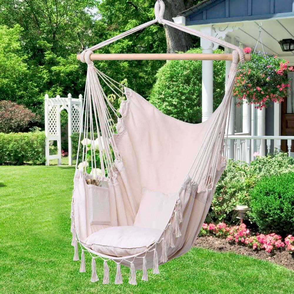 Hammock Chair Max 330 Lbs with 2 Cushions