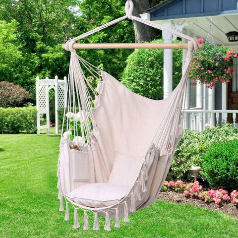 Image of Hammock Chair Max 330 Lbs with 2 Cushions