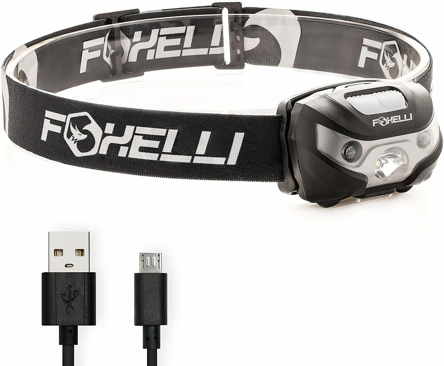 Linterna frontal recargable por USB