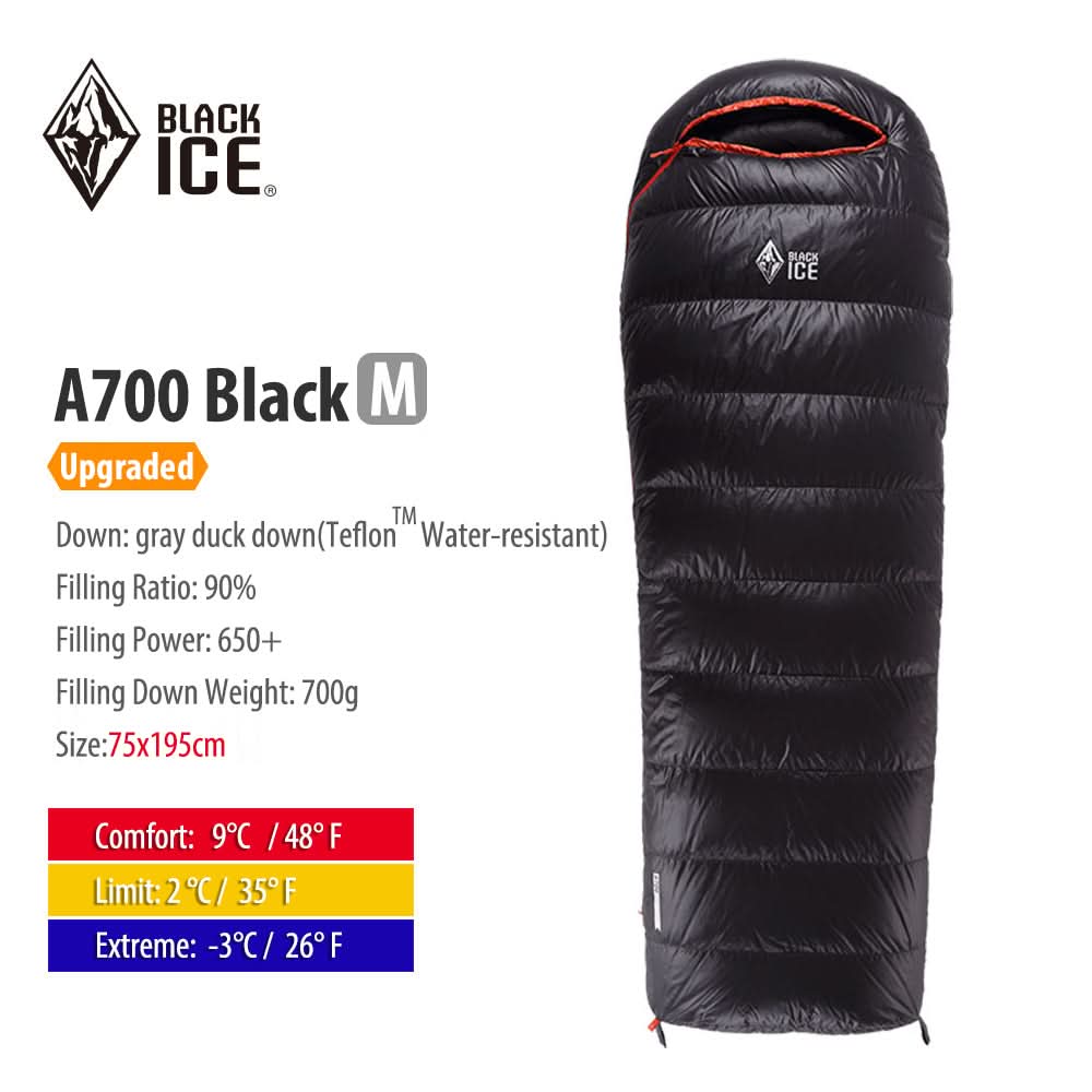 Black ice A-series Envelope Mummy Sleeping Bag