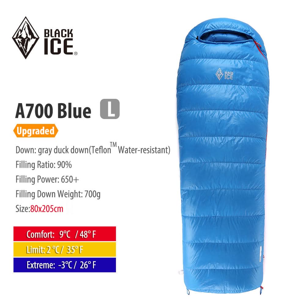 Black ice A-series Envelope Mummy Sleeping Bag