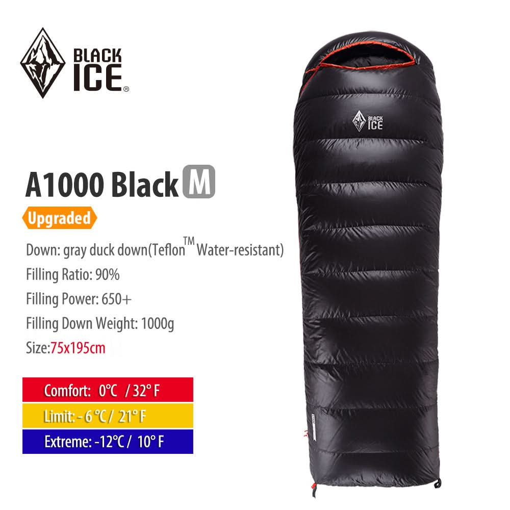 Black ice A-series Envelope Mummy Sleeping Bag