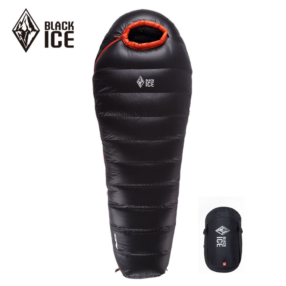 Saco de dormir momia de plumón de pato gris al 90 % de la serie B de Black Ice