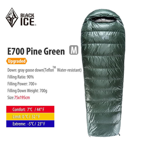 Image of Black ice E Series Envelope Goose Down Sleeping Bag