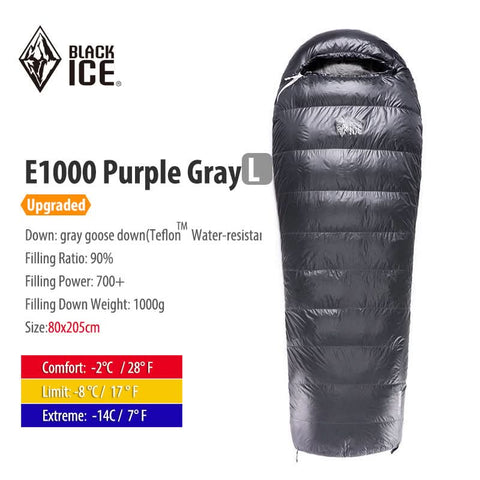 Image of Black ice E Series Envelope Goose Down Sleeping Bag