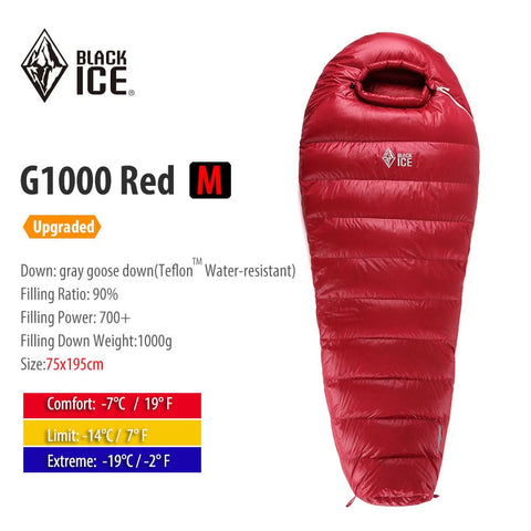 Image of BLACKICE G400/700/1000 Mummy Single Goose Down Sleeping Bag