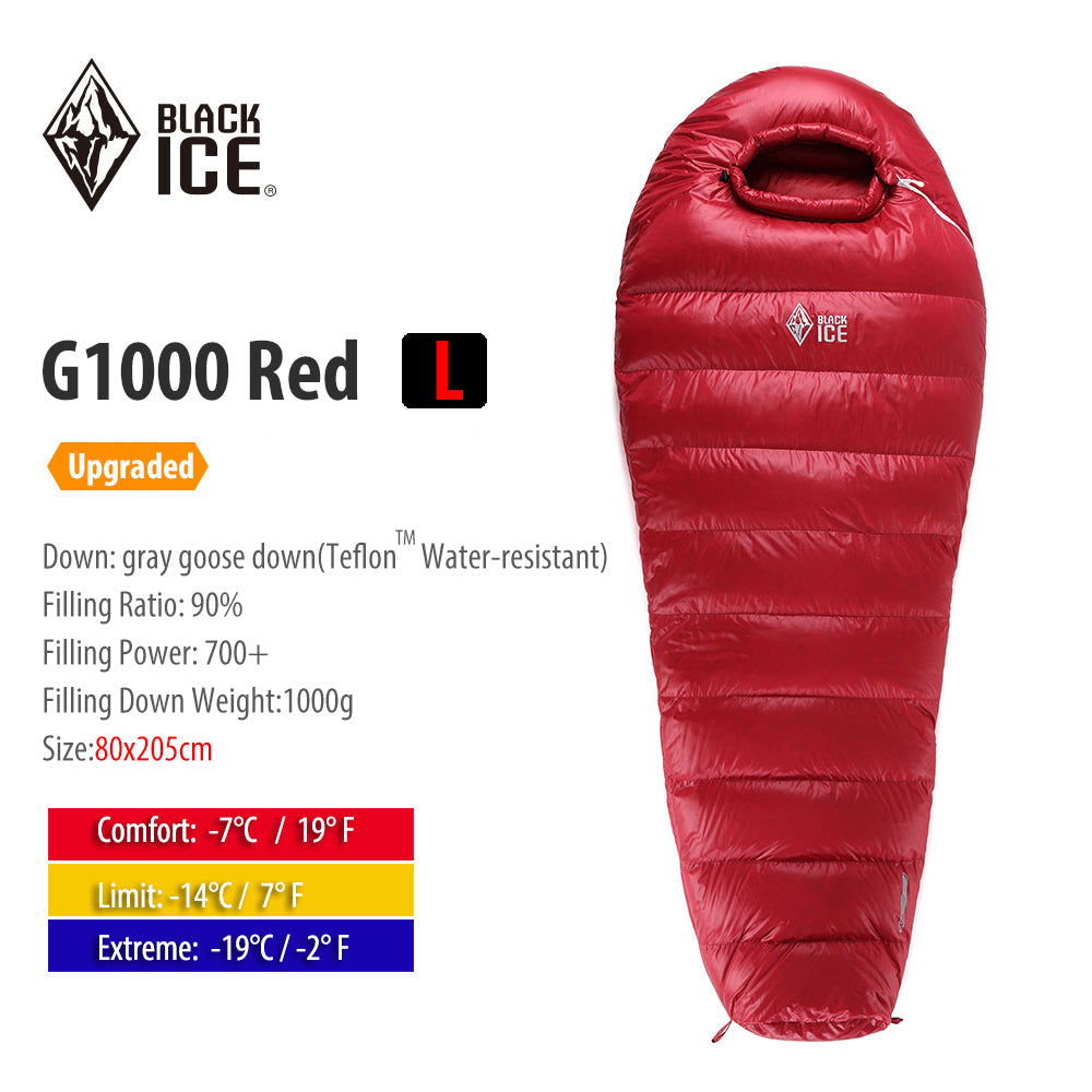 BLACK ICE G400/700/1000 Mummy Single Goose Down Sleeping Bag
