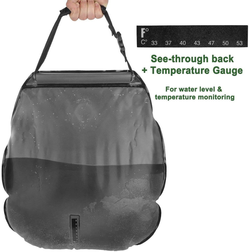 Solar Shower Bag 5 gallons/20L with Removable Hose and On-Off Switchable Shower Head