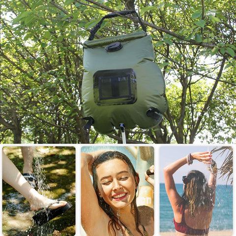 Image of Solar Shower Bag 5 gallons/20L with Removable Hose and On-Off Switchable Shower Head