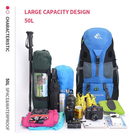 Image of 50L Lightweight Water Resistant Hiking Backpack,Outdoor Sport Daypack Travel Bag