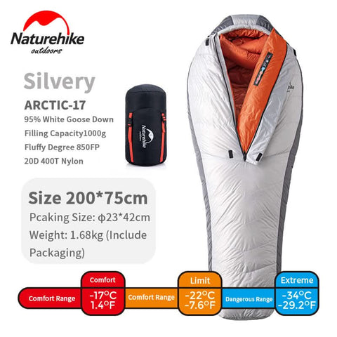 Image of Naturehike 20D Arctic Alpine Goose Down Mummy Sleeping Bag
