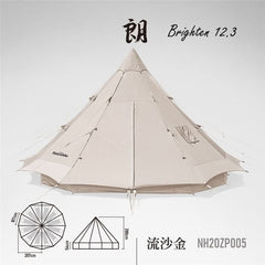 Tente pyramidale en coton Naturehike de grande taille