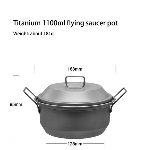 Image of Kapila Titanium 1100ml Double Handles Flying Saucer Pot