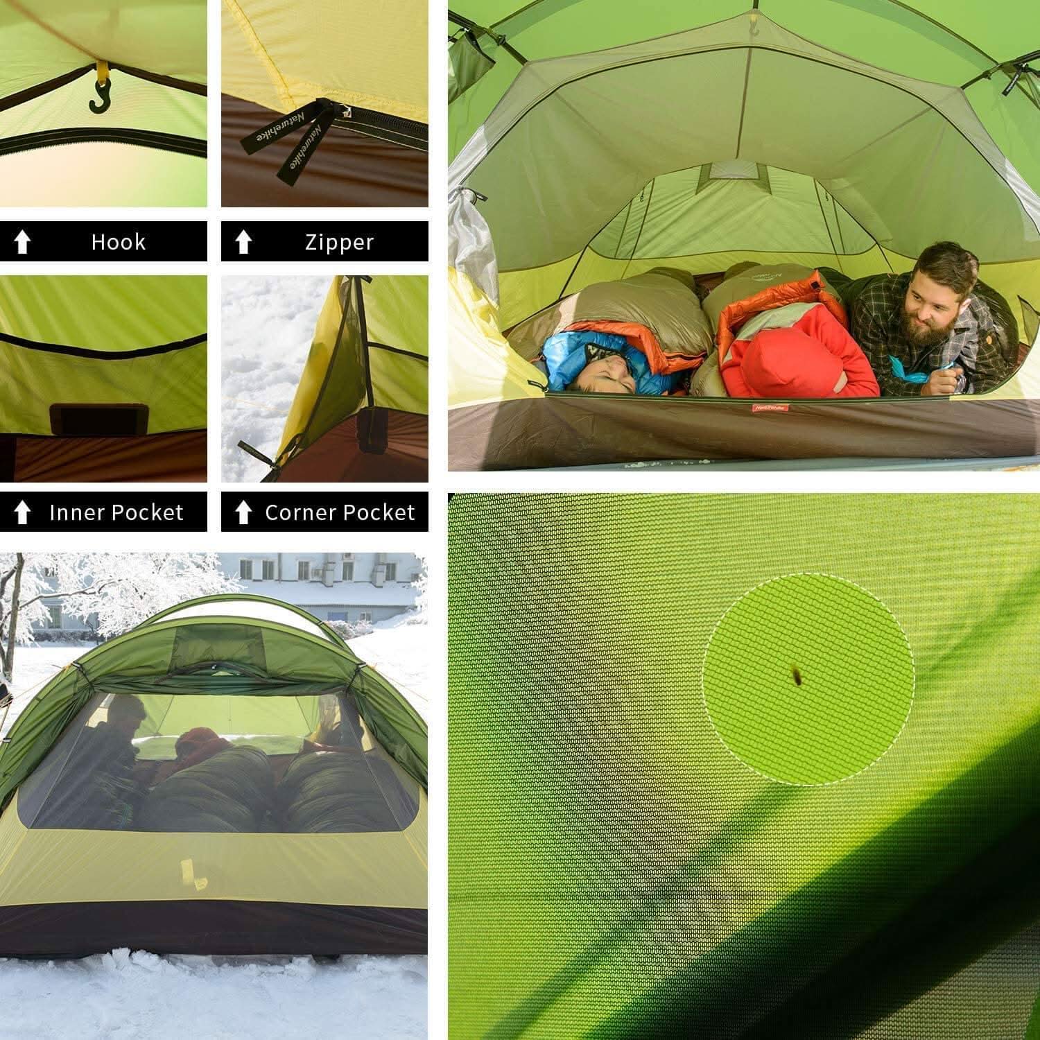 Backpacking Tent 3 Person Lightweight Waterproof Camping Tent