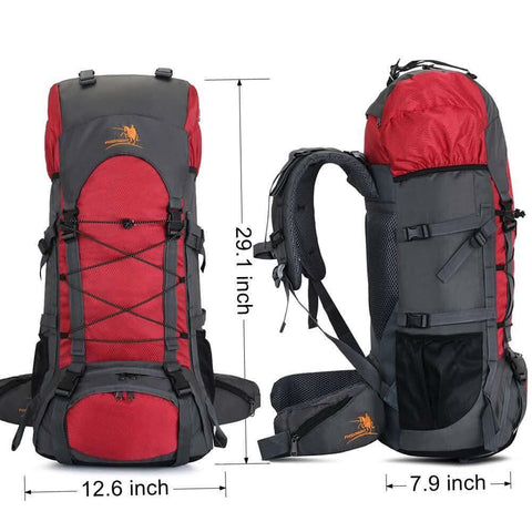Image of 60L Internal Frame Hiking Backpack with Rain Cover